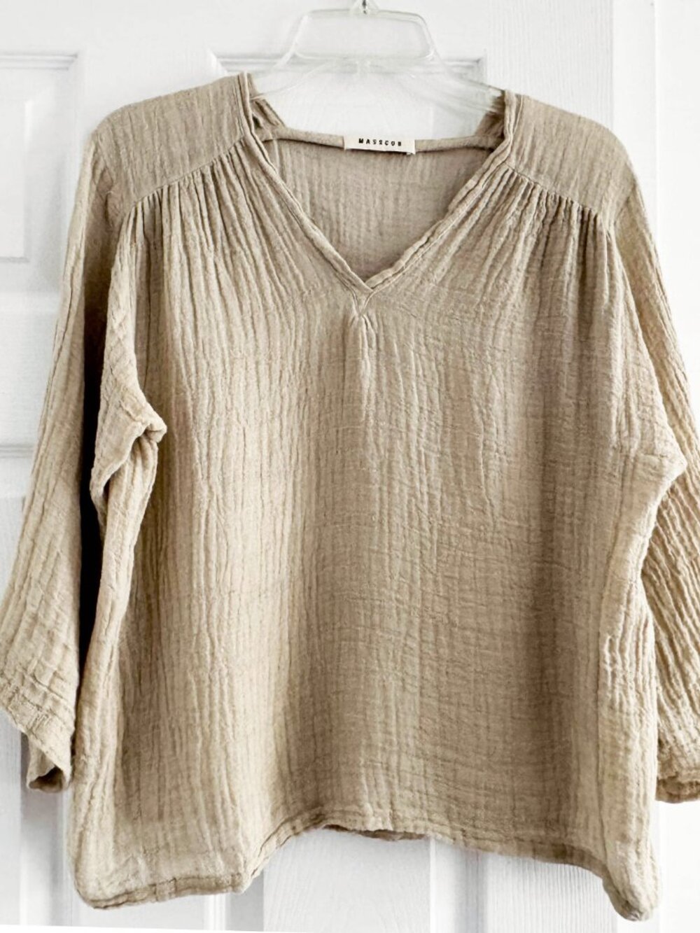 Masscob "Roya" Crinkled LInen Top, size XS (fits like a size Small)